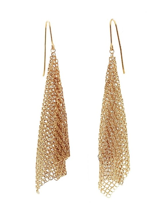 Tiffany & Co. Jewelry - Tiffany & Co. 18K Yellow Gold Elsa Peretti Mesh Scarf Earrings